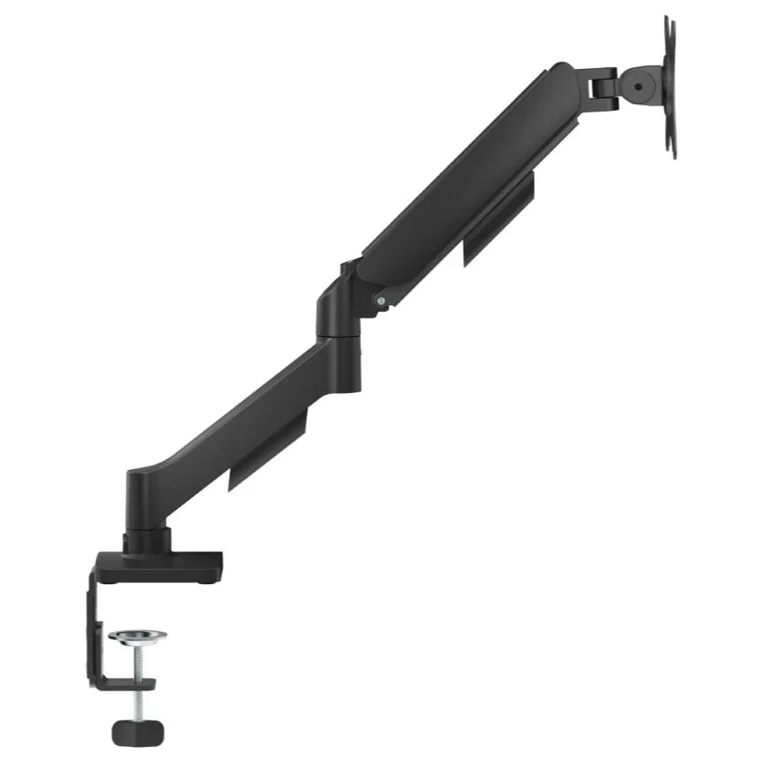 MXG EMA-12 Economical Mechanical Spring Monitor Arm, Keyhole Pattern, Built-in Cable Management, Free-Tilting Design, Swivel Ability, Built-in Spring Tension Mechanism, Desk Clamp and Grommet, 360 Degree Rotary VESA Plate