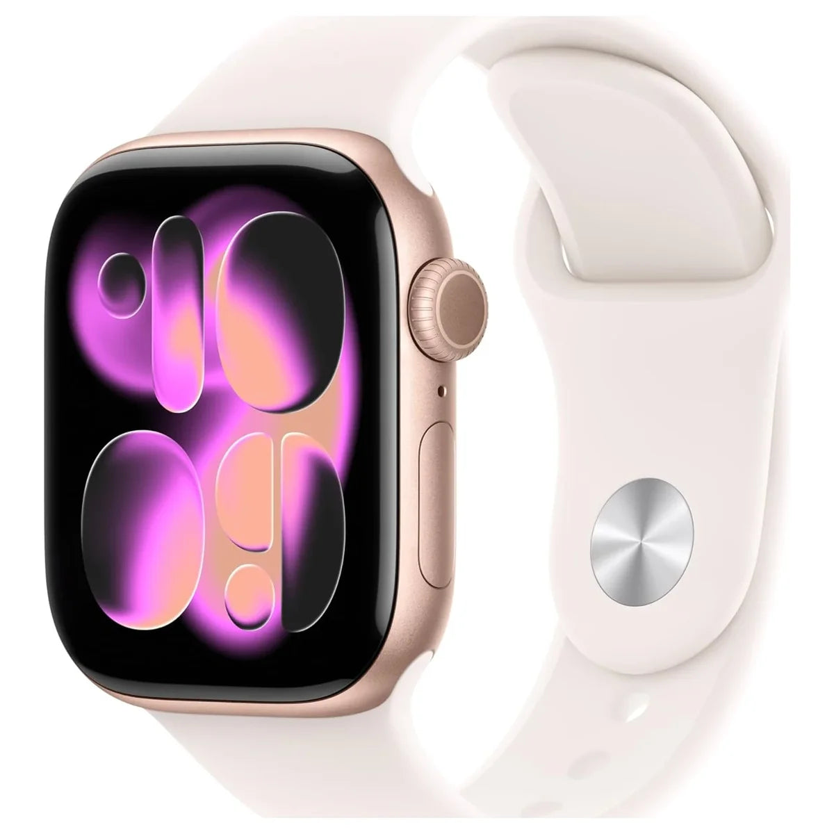 Apple Watch Series 11 Smartwatch, GPS 42mm, Rose Gold Aluminum Case, Light Blush Sport Band S/M