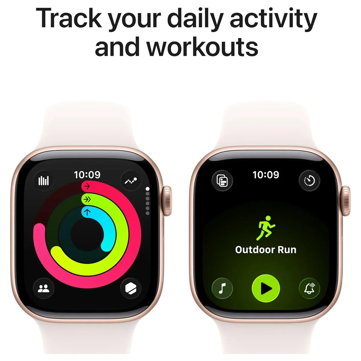 Apple Watch Series 11 Smartwatch, GPS 42mm, Rose Gold Aluminum Case, Light Blush Sport Band S/M