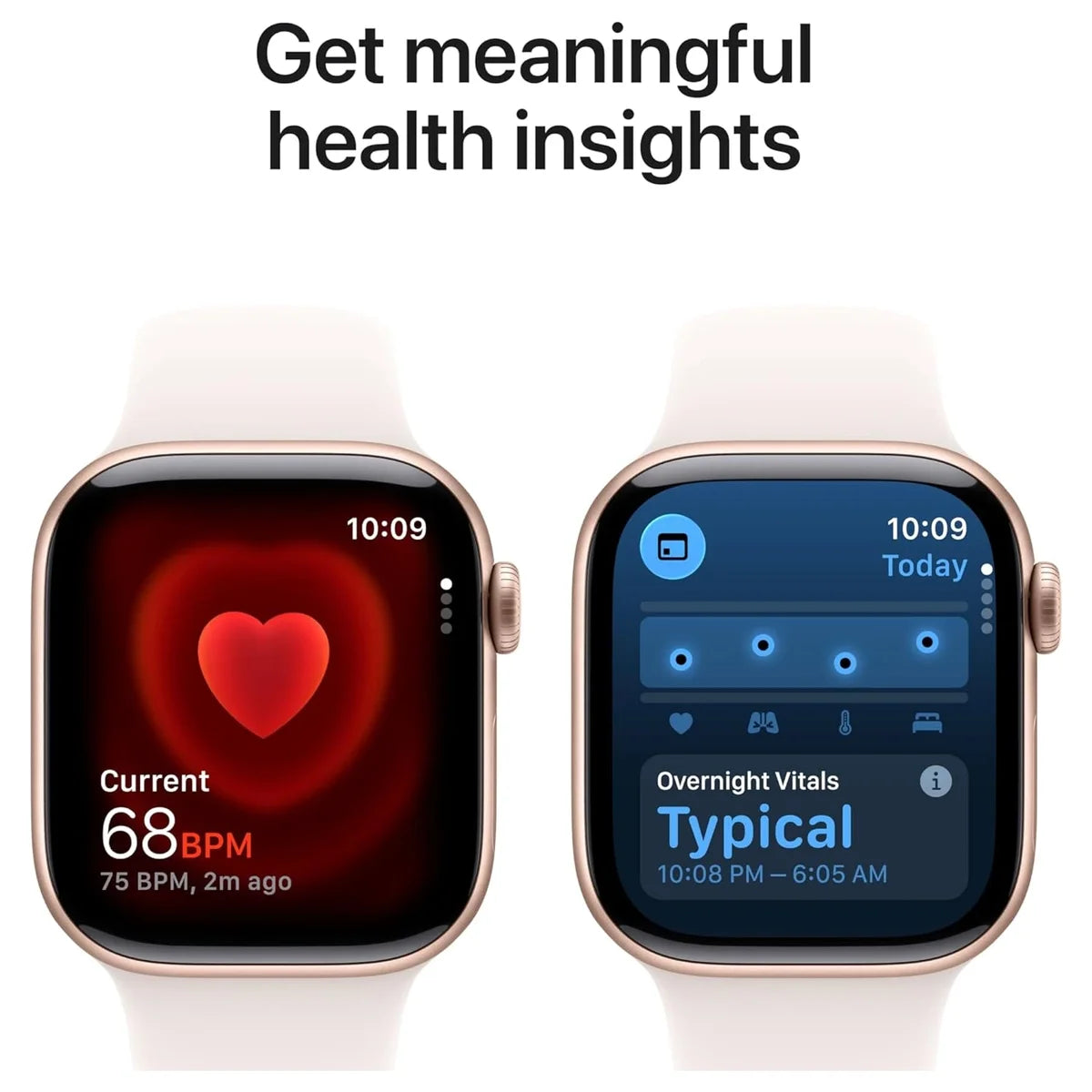 Apple Watch Series 11 Smartwatch, GPS 42mm, Rose Gold Aluminum Case, Light Blush Sport Band S/M