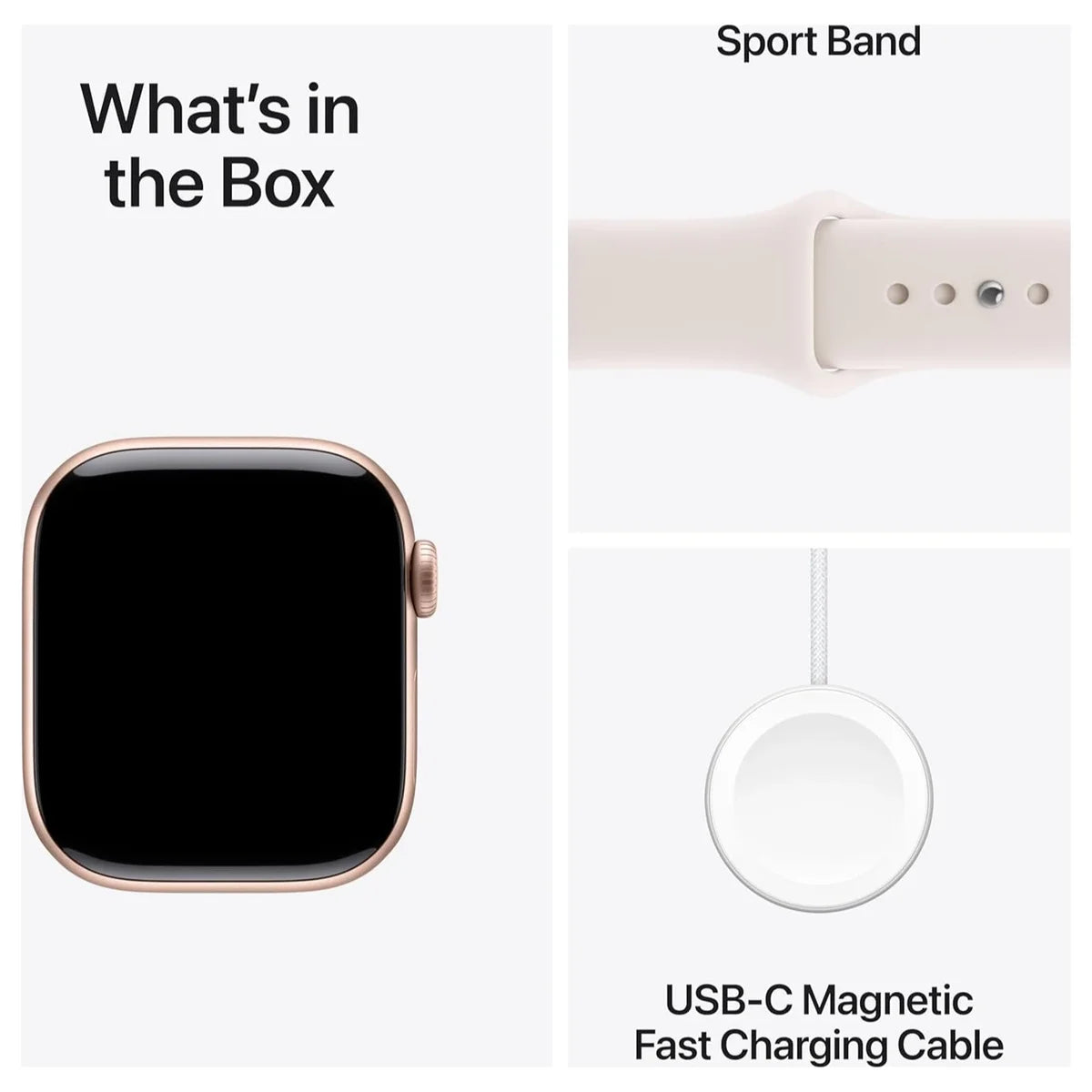 Apple Watch Series 11 Smartwatch, GPS 42mm, Rose Gold Aluminum Case, Light Blush Sport Band S/M