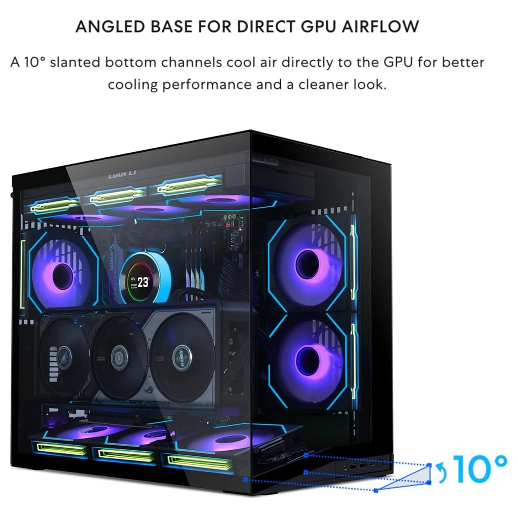 Lian Li O11 Dynamic Mini V2 Black PC Case, ATX M-ATX Mini-ITX Support, Tempered Glass, 400mm GPU, 360mm Radiator