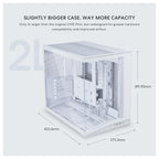 Lian Li O11 Dynamic Mini V2 White PC Case, ATX M-ATX Mini-ITX Support, Tempered Glass, 400mm GPU, 360mm Radiator