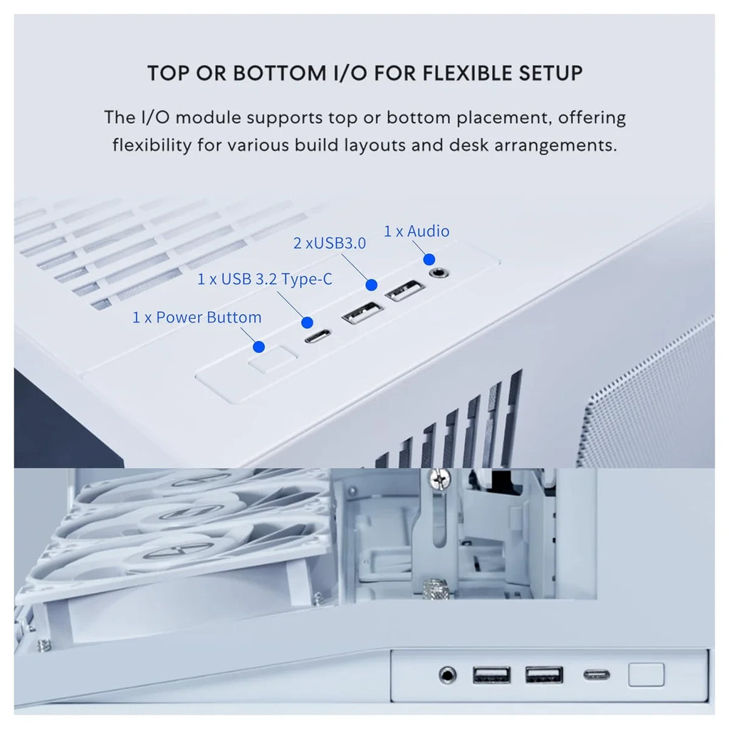Lian Li O11 Dynamic Mini V2 White PC Case, ATX M-ATX Mini-ITX Support, Tempered Glass, 400mm GPU, 360mm Radiator