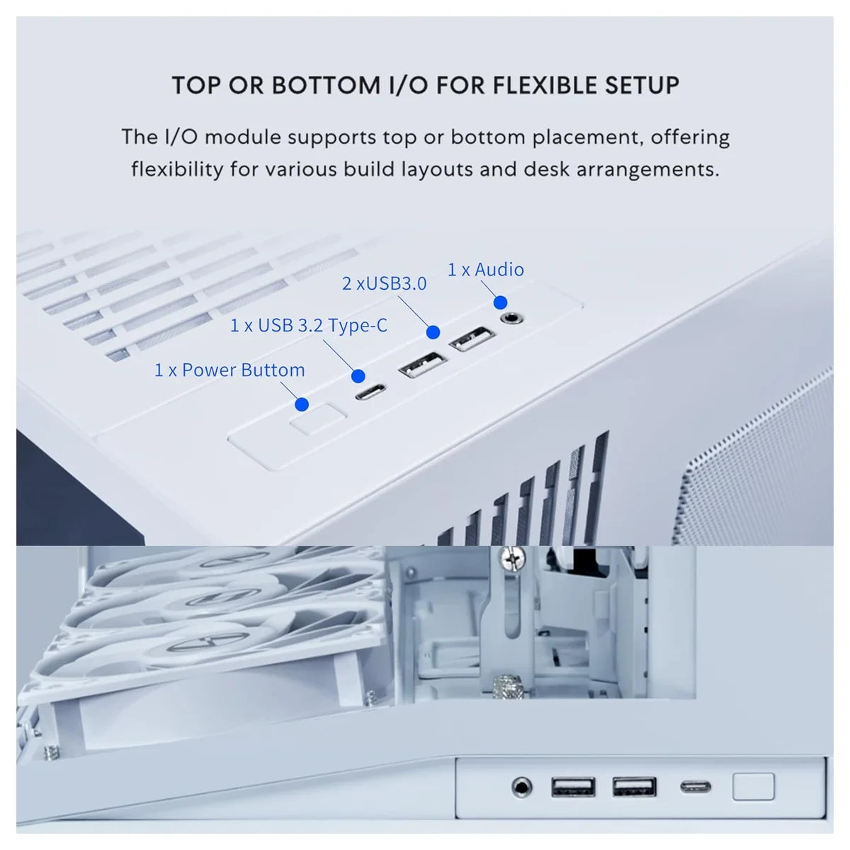 Lian Li O11 Dynamic Mini V2 White PC Case, ATX M-ATX Mini-ITX Support, Tempered Glass, 400mm GPU, 360mm Radiator