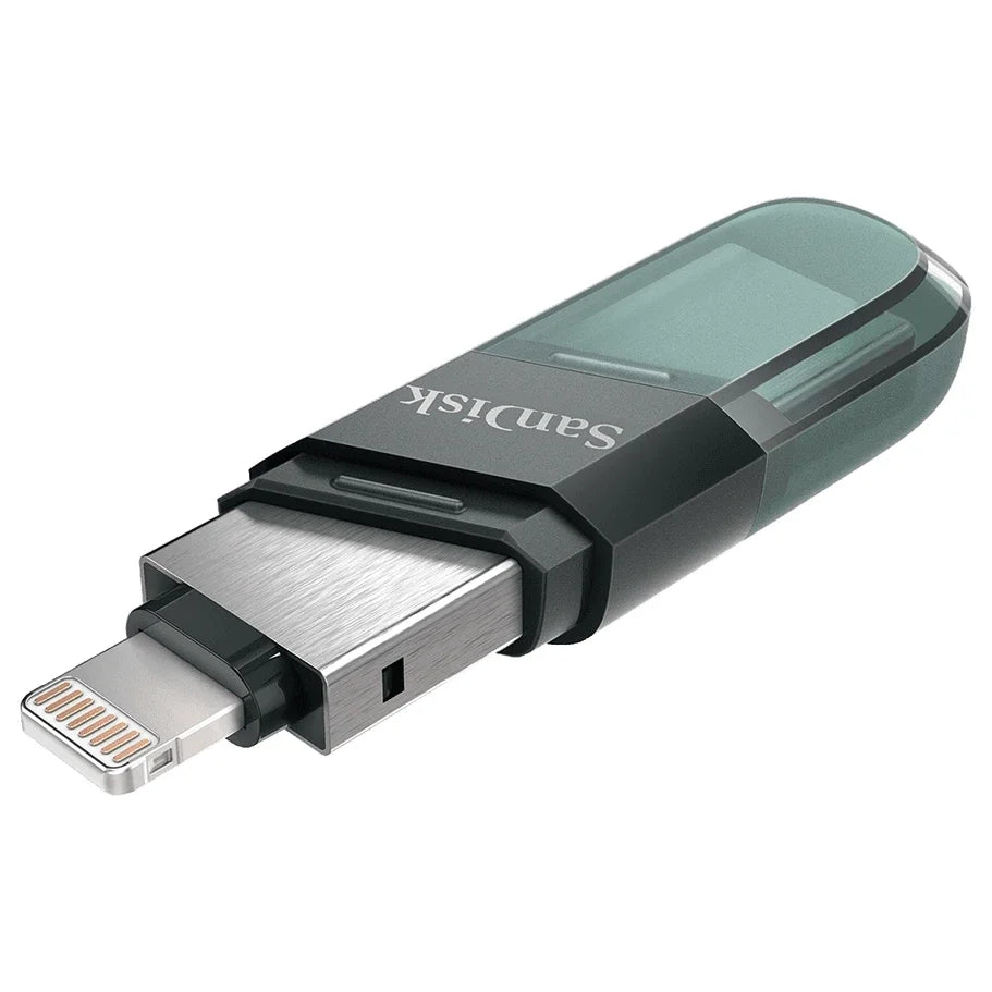 SanDisk iXpand Flash Drive Flip Flash Drive, 64GB Lightning and USB Type-A USB 3.1 Gen 1, Sea Green, SDIX90N-064G-GN6NN