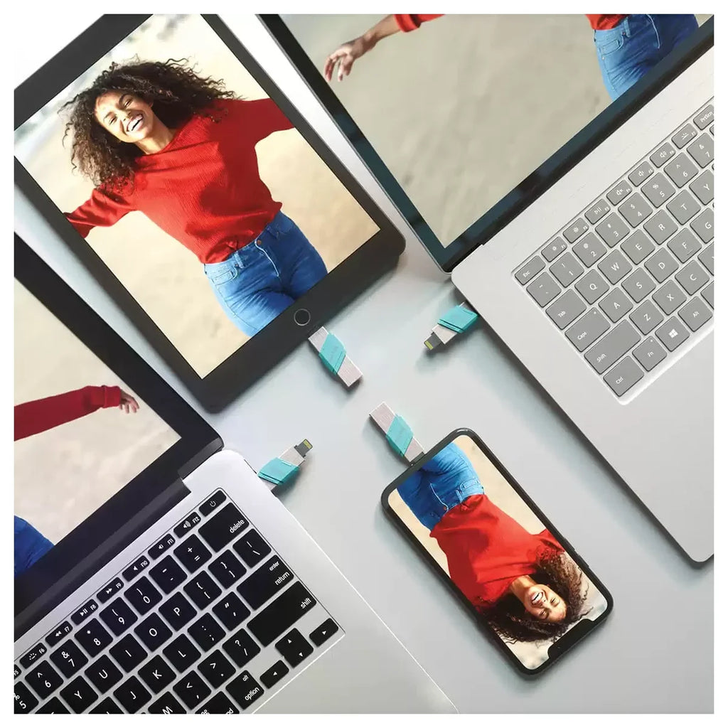 SanDisk iXpand Flash Drive Flip Flash Drive, 64GB Lightning and USB Type-A USB 3.1 Gen 1, Sea Green, SDIX90N-064G-GN6NN