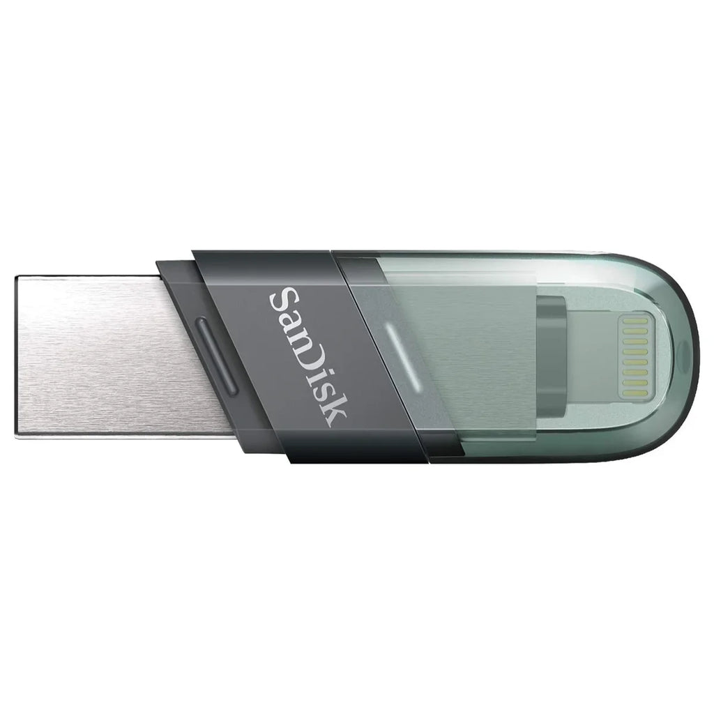 SanDisk iXpand Flash Drive Flip Flash Drive, 64GB Lightning and USB Type-A USB 3.1 Gen 1, Sea Green, SDIX90N-064G-GN6NN