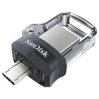 SanDisk Ultra Dual Drive M3.0 Flash Drive, 64GB, Up to 130MB/s, Dual Micro-USB and USB 3.0, Black-Gray SDDD3-064G-A46