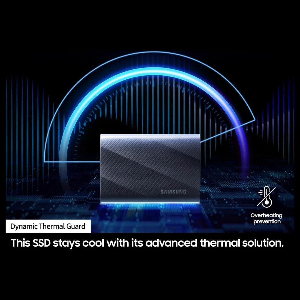Samsung T9 Portable SSD External Solid State Drive, 2TB USB 3.2 Gen 2x2 Up To 2,000MB/s, Black MU-PG2T0B