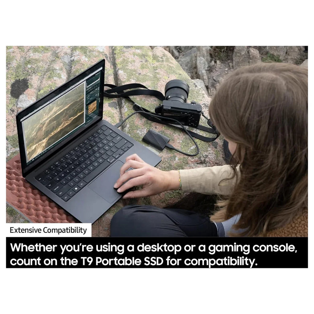 Samsung T9 Portable SSD External Solid State Drive, 2TB USB 3.2 Gen 2x2 Up To 2,000MB/s, Black MU-PG2T0B