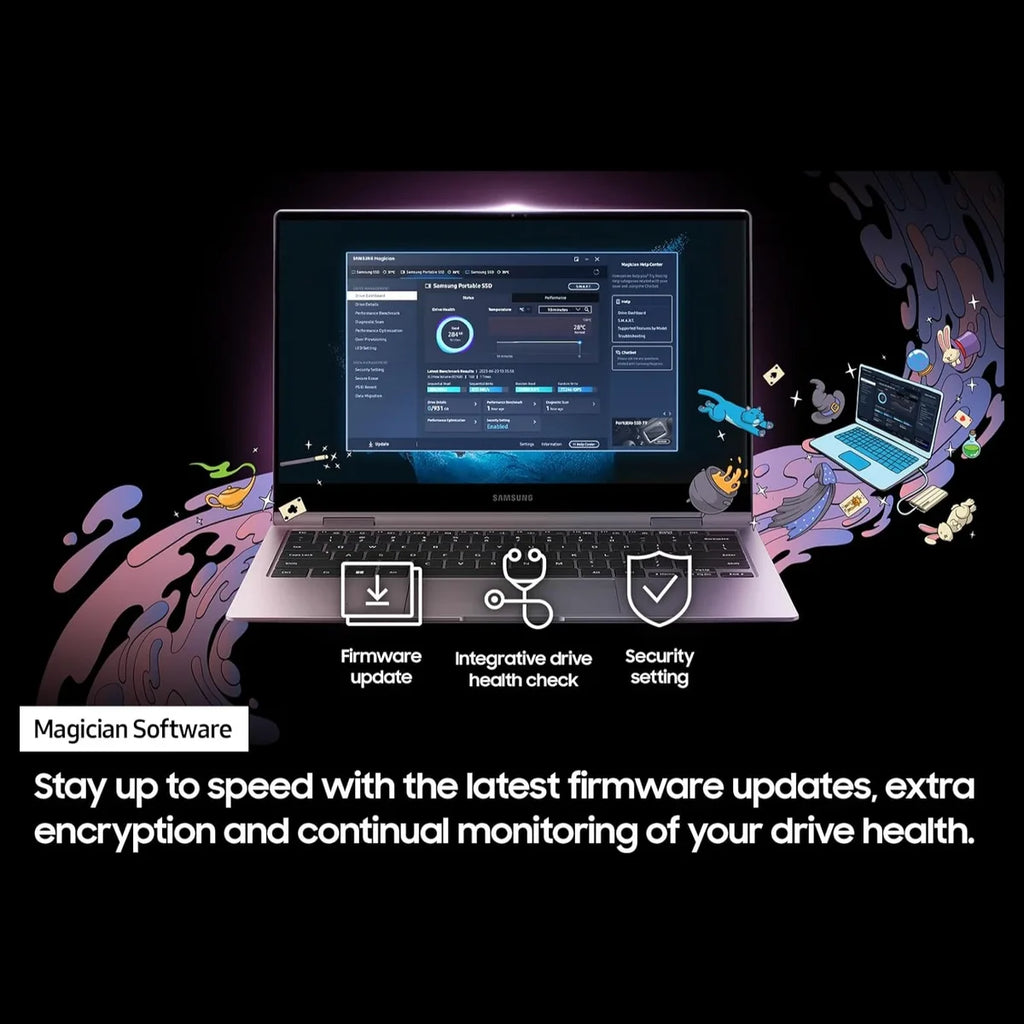 Samsung T9 Portable SSD External Solid State Drive, 2TB USB 3.2 Gen 2x2 Up To 2,000MB/s, Black MU-PG2T0B