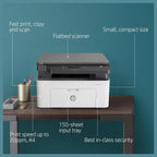 HP Laser MFP 136A Multifunction Printer, Print Copy Scan, 21ppm, 40-Sheet ADF, Ethernet Hi-Speed USB 2.0, Black and White, 4ZB85A (Official Warranty)