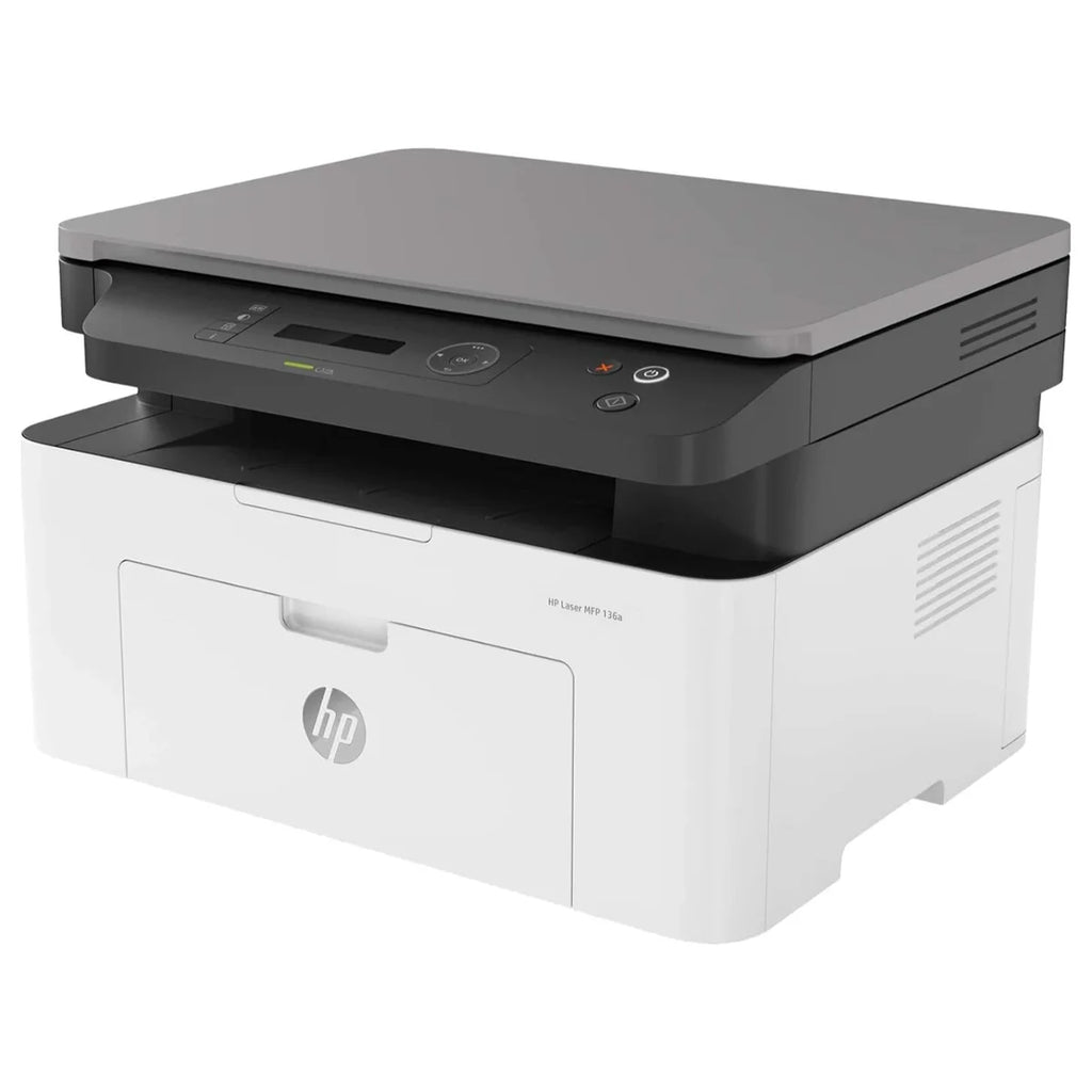 HP Laser MFP 136A Multifunction Printer, Print Copy Scan, 21ppm, 40-Sheet ADF, Ethernet Hi-Speed USB 2.0, Black and White, 4ZB85A (Official Warranty)