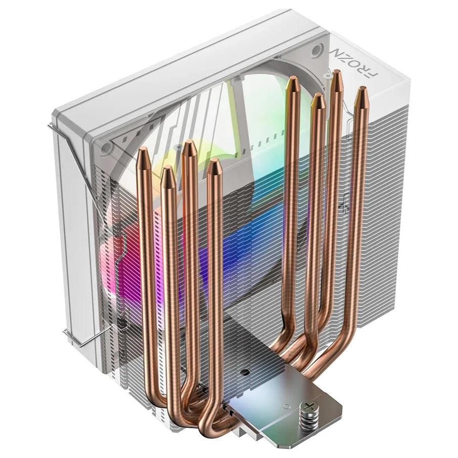ID-Cooling FROZN A410 SE ARGB White CPU Cooler, 180W TDP, 4 Heatpipes, Single Tower, Direct Touch, AS-120 Fan, White