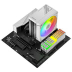 ID-Cooling FROZN A410 SE ARGB White CPU Cooler, 180W TDP, 4 Heatpipes, Single Tower, Direct Touch, AS-120 Fan, White