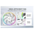 ID-Cooling AF-127-ARGB-W Trio Case Fan, 120mm 3 Pack, Up To 78CFM, White