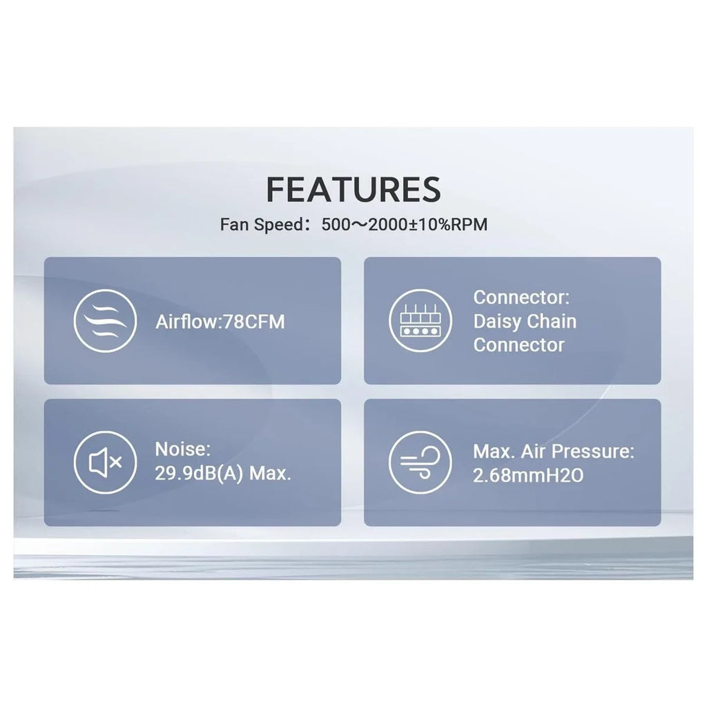ID-Cooling AF-127-ARGB-W Trio Case Fan, 120mm 3 Pack, Up To 78CFM, White