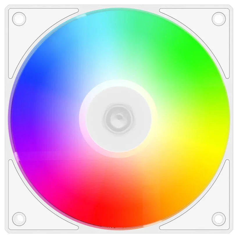ID-Cooling AS-120-W ARGB TRIO Case Fan, 120x120x25mm, 4-Pin, ARGB, Hydrodynamic Bearing, White