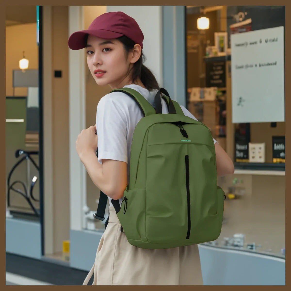 Amaze Workie Synthetic Fiber Laptop Backpack, Water-Resistant, Fits Up To 15.6", A940 Black