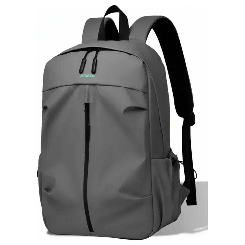 Amaze Workie Synthetic Fiber Laptop Backpack, Water-Resistant Fits Up To 15.6', Grey A940