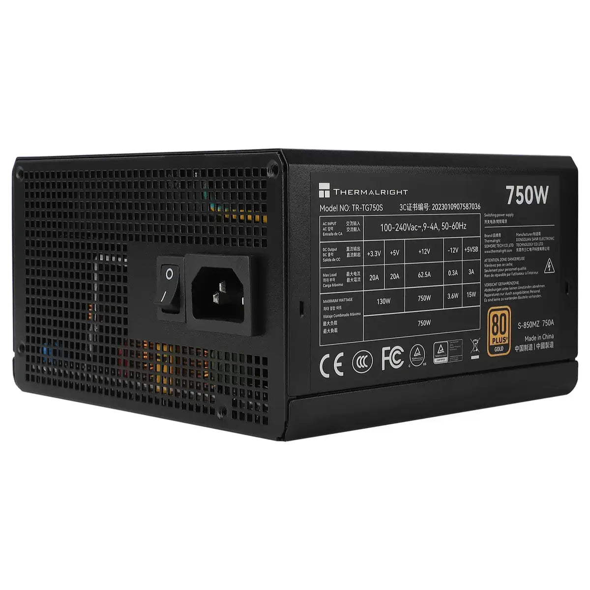 Thermalright TG-750S 750W 80 Plus Gold Power Supply, 80 Plus Gold, Intel ATX 3.0 Compatible