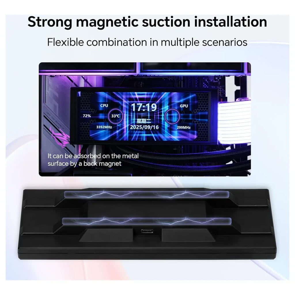 Thermalright Trofeo Vision LCD AIO Display 6.86 Inch PC Monitor, 1280x480 USB Type-C Real-Time Hardware Monitoring, Black