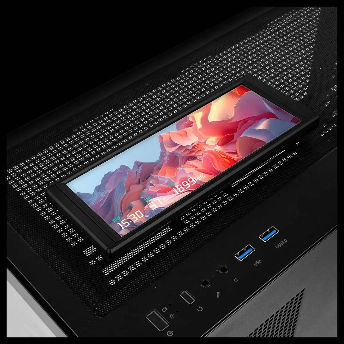 Thermalright Trofeo Vision LCD AIO Display 6.86 Inch PC Monitor, 1280x480 USB Type-C Real-Time Hardware Monitoring, Black
