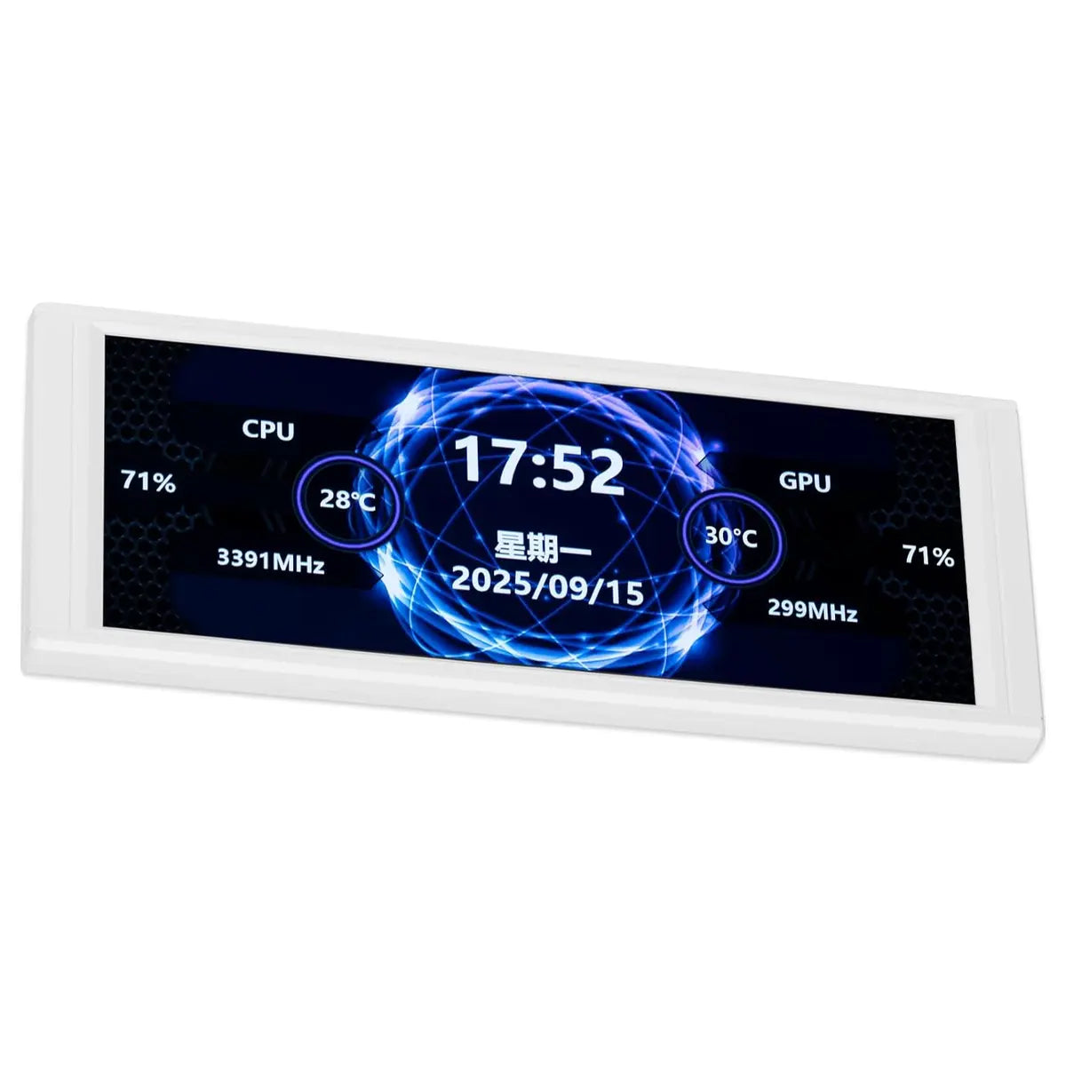 Thermalright Trofeo Vision LCD AIO Display 6.86 Inch PC Monitor, USB Type-C, 1280x480, Real-Time Hardware Monitoring, TRCC Preset and DIY Themes, White