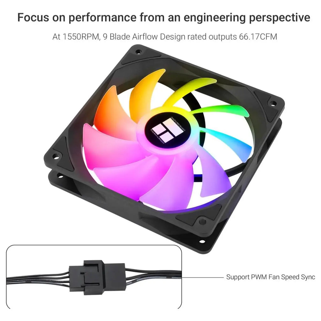 Thermalright TL-C12C-S X3 120mm Cooling Fan, 4-Pin PWM ARGB, 1550RPM