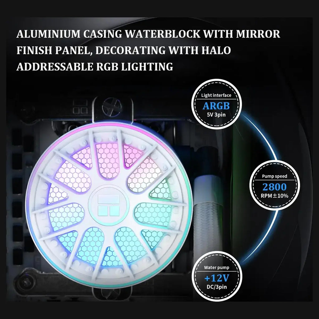 Thermalright Aqua Elite 360 V6 ARGB CPU Liquid Cooler, 360mm Radiator, 3x120mm ARGB Fans, 2800RPM Pump, White