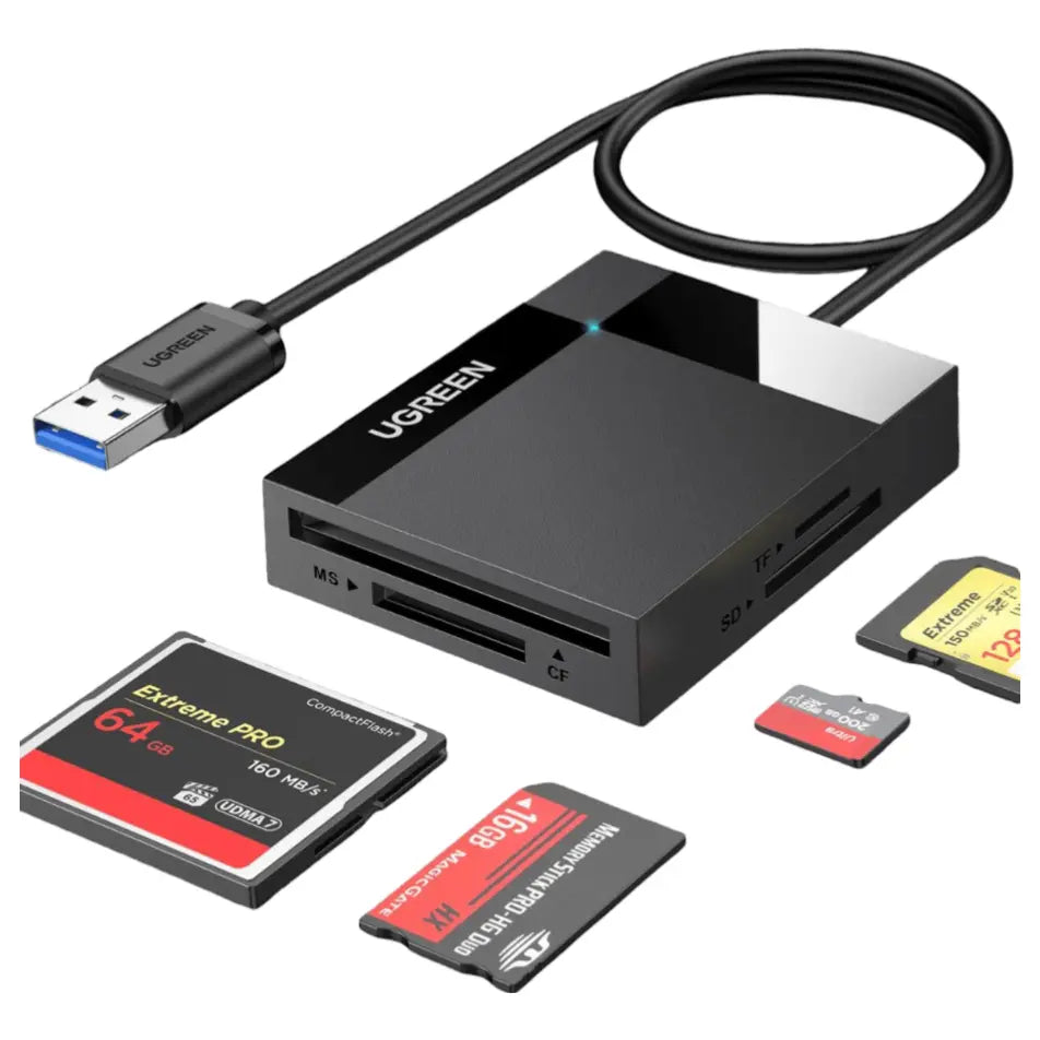 UGREEN USB 3.0 5Gbps SD/TF/CF/MS Card Reader, 4-in-1, Model 30333
