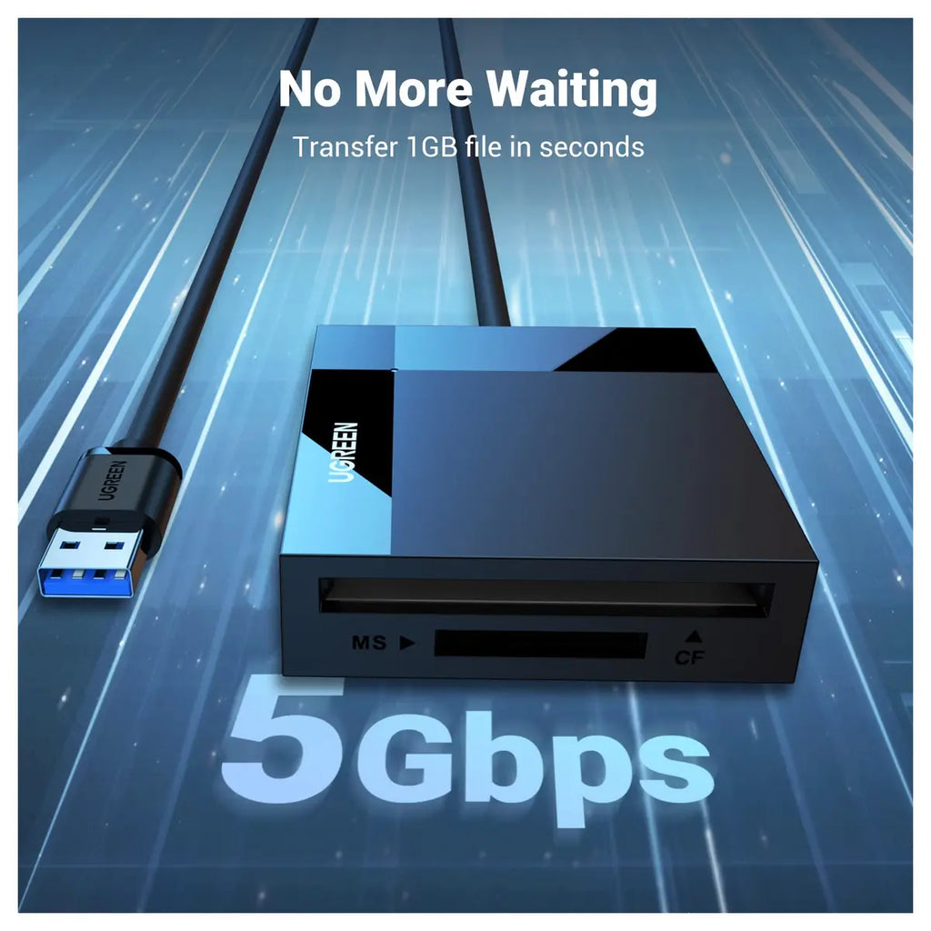 UGREEN USB 3.0 5Gbps SD/TF/CF/MS Card Reader, 4-in-1, Model 30333