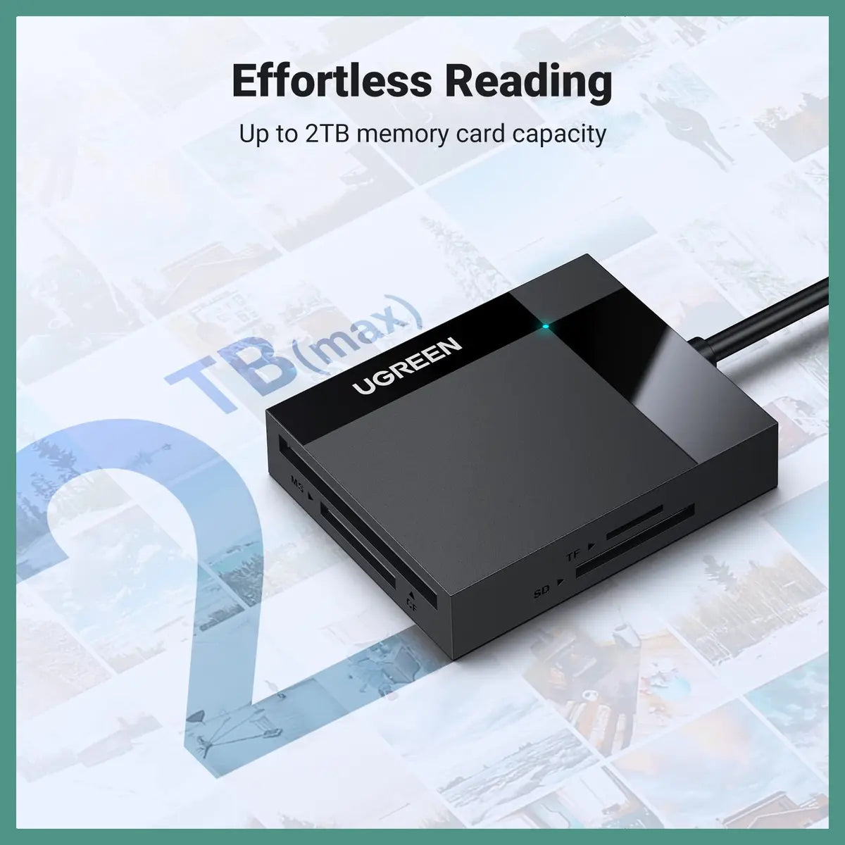 UGREEN USB 3.0 5Gbps SD/TF/CF/MS Card Reader, 4-in-1, Model 30333