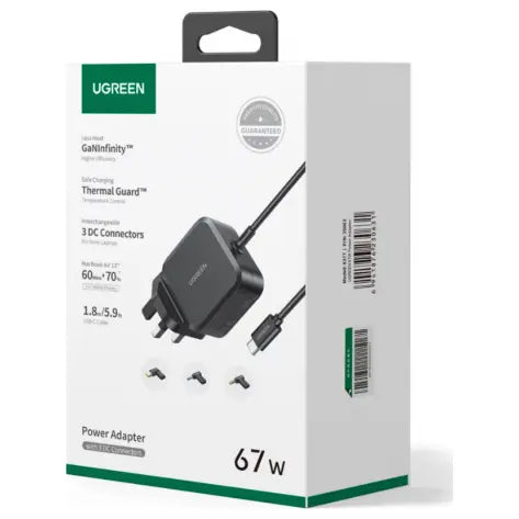UGREEN 35063 Universal Laptop Charger Power Adapter, 67W, UK Plug