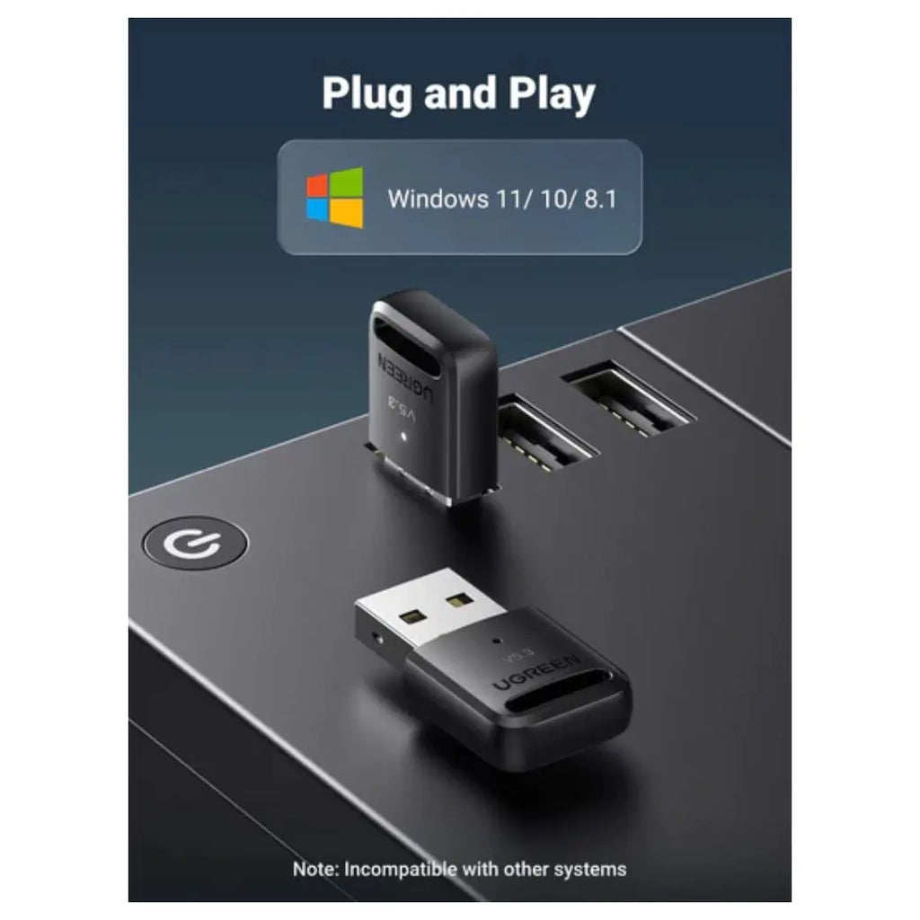 UGREEN 90225 Bluetooth Adapter, USB Bluetooth 5.3