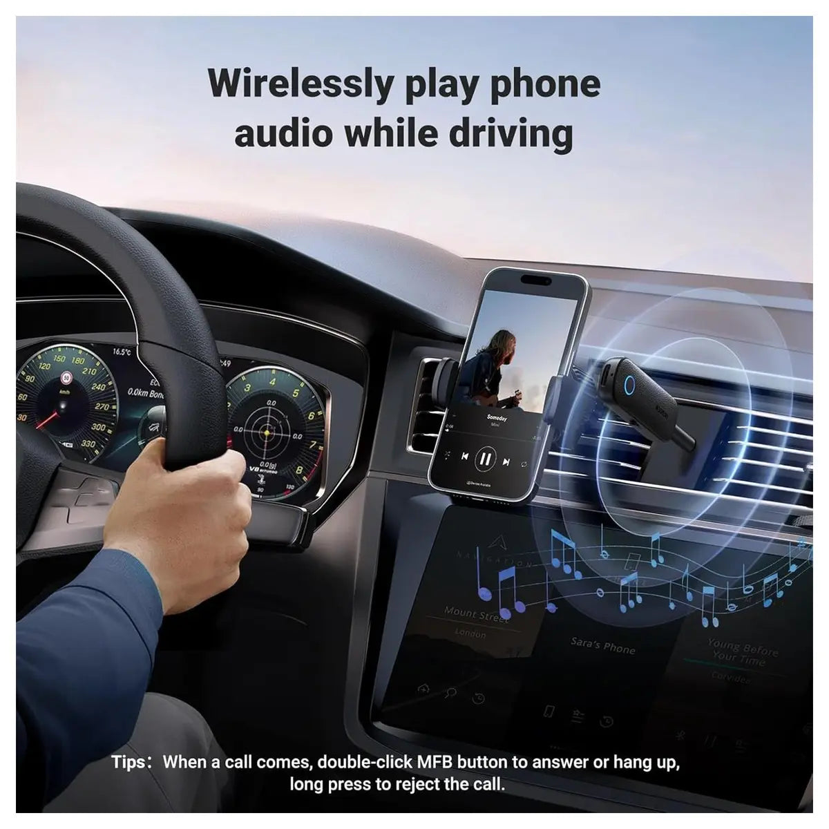 Ugreen Bluetooth Transmitter Receiver, 3.5mm Aux Audio Jack, 8H Battery Life Dual Pairing, 80893
