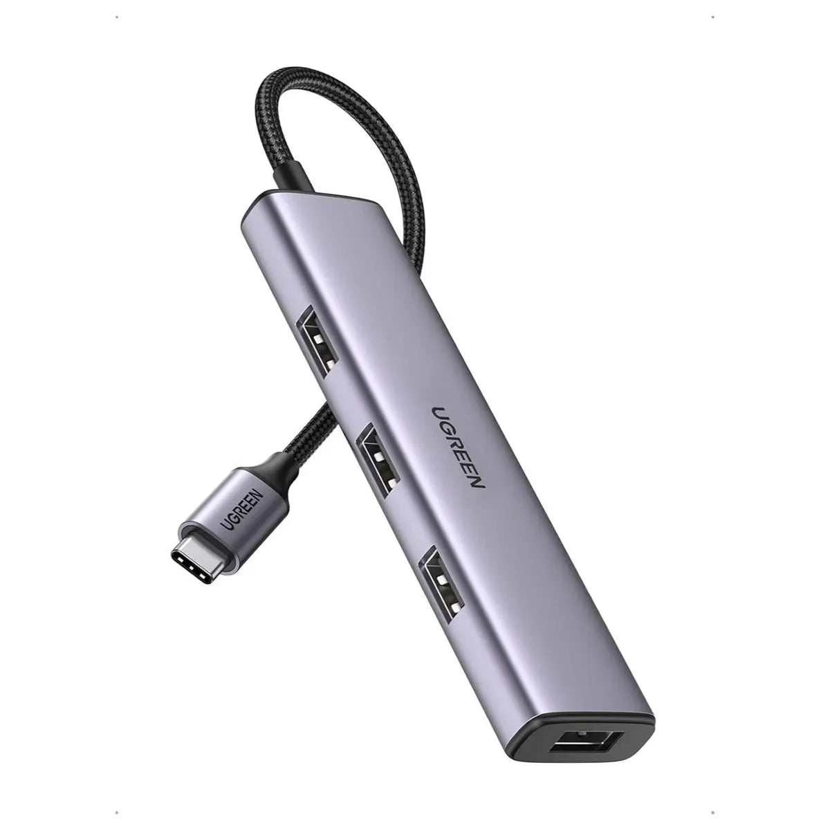 Ugreen Aluminium USB-C Hub 4 Port USB 3.0 Multiport Splitter, 5Gbps Fast Transfer, Aluminum Alloy Cooling, Flexible Nylon Cable, 20841