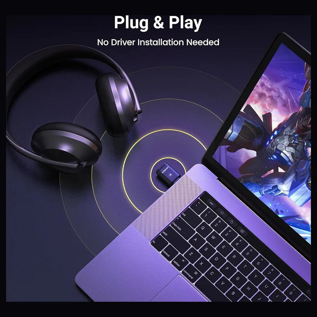 Ugreen USB-C Bluetooth Adapter for PS5, Bluetooth 5.3, AptX Low Latency AptX-Adaptive
