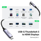 Ugreen USB-C to HDMI Cable, 4K At 60Hz, Thunderbolt 4/3 To HDMI, 1.5m, Gray Black