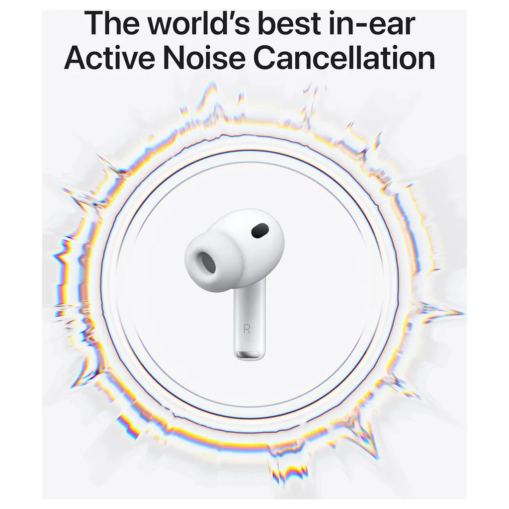 Apple AirPods Pro 3 Wireless Earbuds, Active Noise Cancellation, Live Translation, Heart Rate Sensing, Spatial Audio, USB-C Charging, White