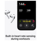 Apple AirPods Pro 3 Wireless Earbuds, Active Noise Cancellation, Live Translation, Heart Rate Sensing, Spatial Audio, USB-C Charging, White