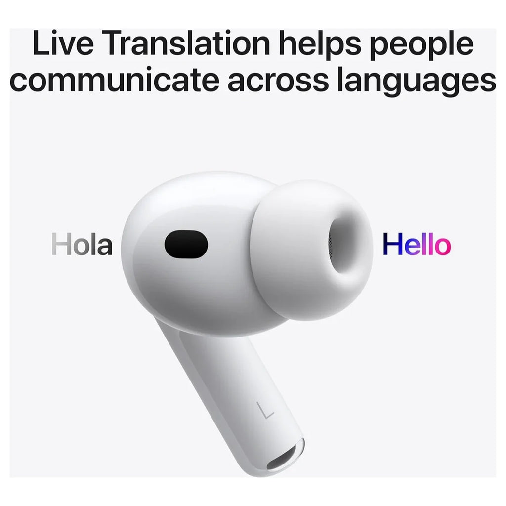 Apple AirPods Pro 3 Wireless Earbuds, Active Noise Cancellation, Live Translation, Heart Rate Sensing, Spatial Audio, USB-C Charging, White