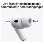Apple AirPods Pro 3 Wireless Earbuds, Active Noise Cancellation, Live Translation, Heart Rate Sensing, Spatial Audio, USB-C Charging, White