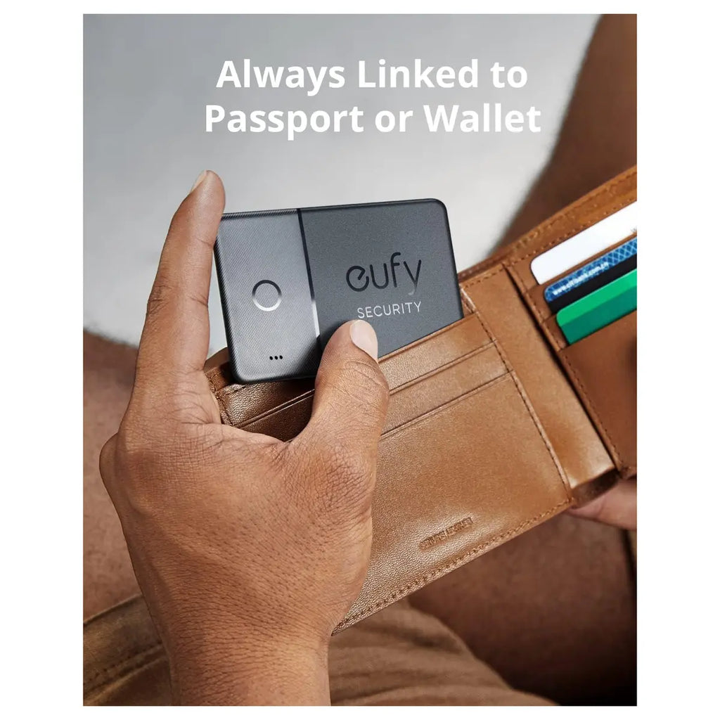 Eufy Security SmartTrack Card E30 Wallet Tracker, Works With Apple Find My, Up To 3-Year Battery Life, Water Resistant, Black 1-Pack