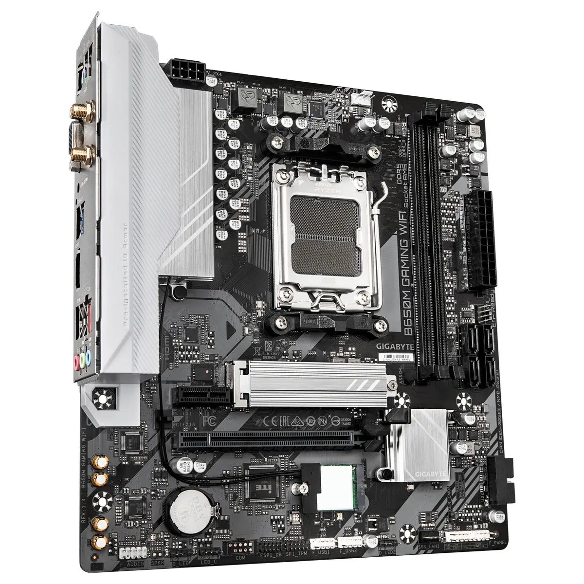 Gigabyte B650M GAMING WIFI Motherboard AMD Socket AM5, PCIe 4.0 x4 M.2, 2.5GbE LAN And 802.11ac Wi-Fi, HDMI And D-sub, Rev 1.4