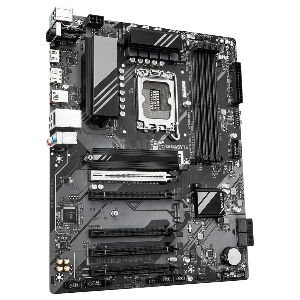 Gigabyte B760M DS3H WIFI6E GEN5 Motherboard LGA 1700 Micro ATX, DDR5, M.2, PCIe 5.0, WiFi 6E, 2.5GbE, Rev 1.0