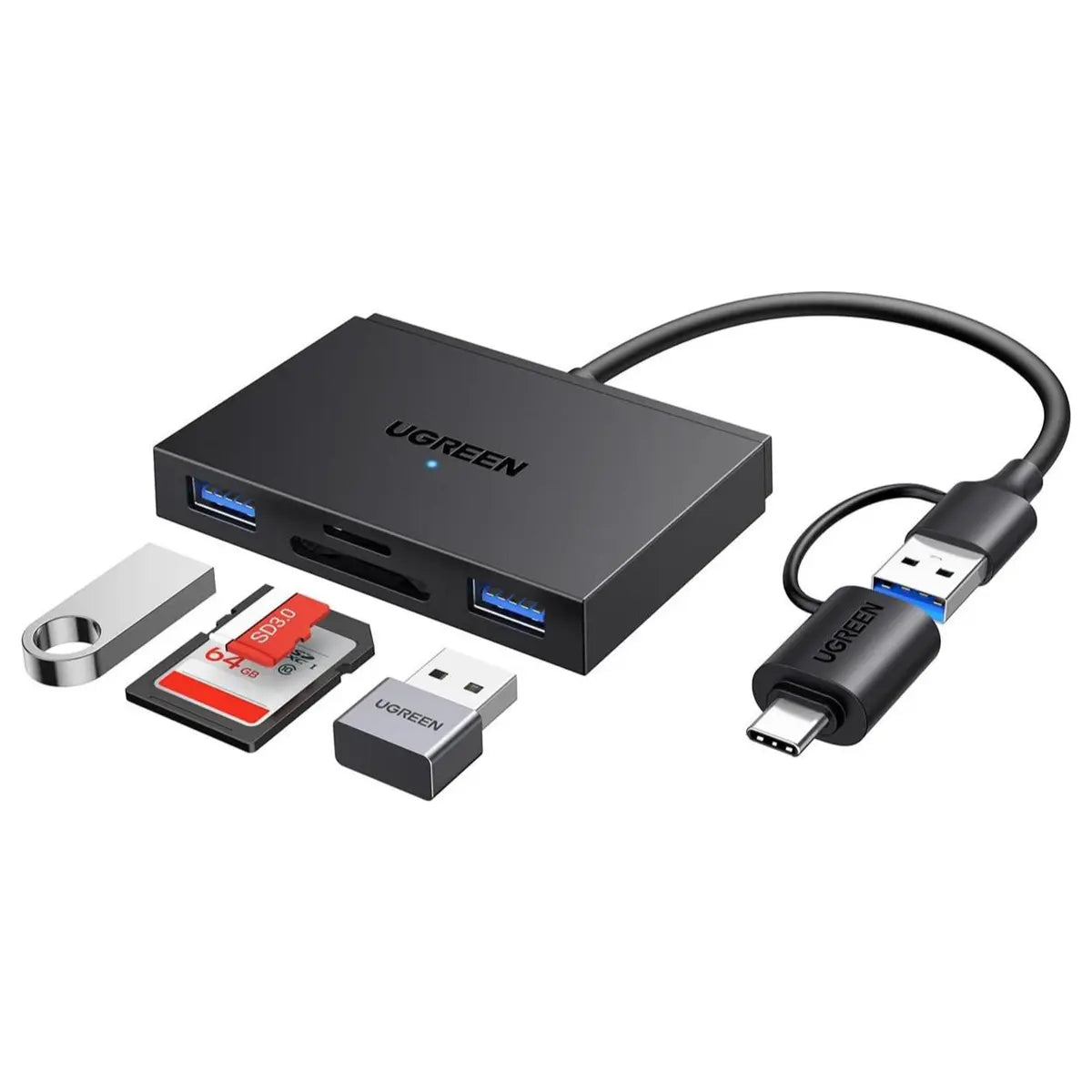 Ugreen SD Card Reader 4 In 1 Memory Card Reader, Usb-C Usb 3.0, 170MB/S, Up To 5Gbps, 45167
