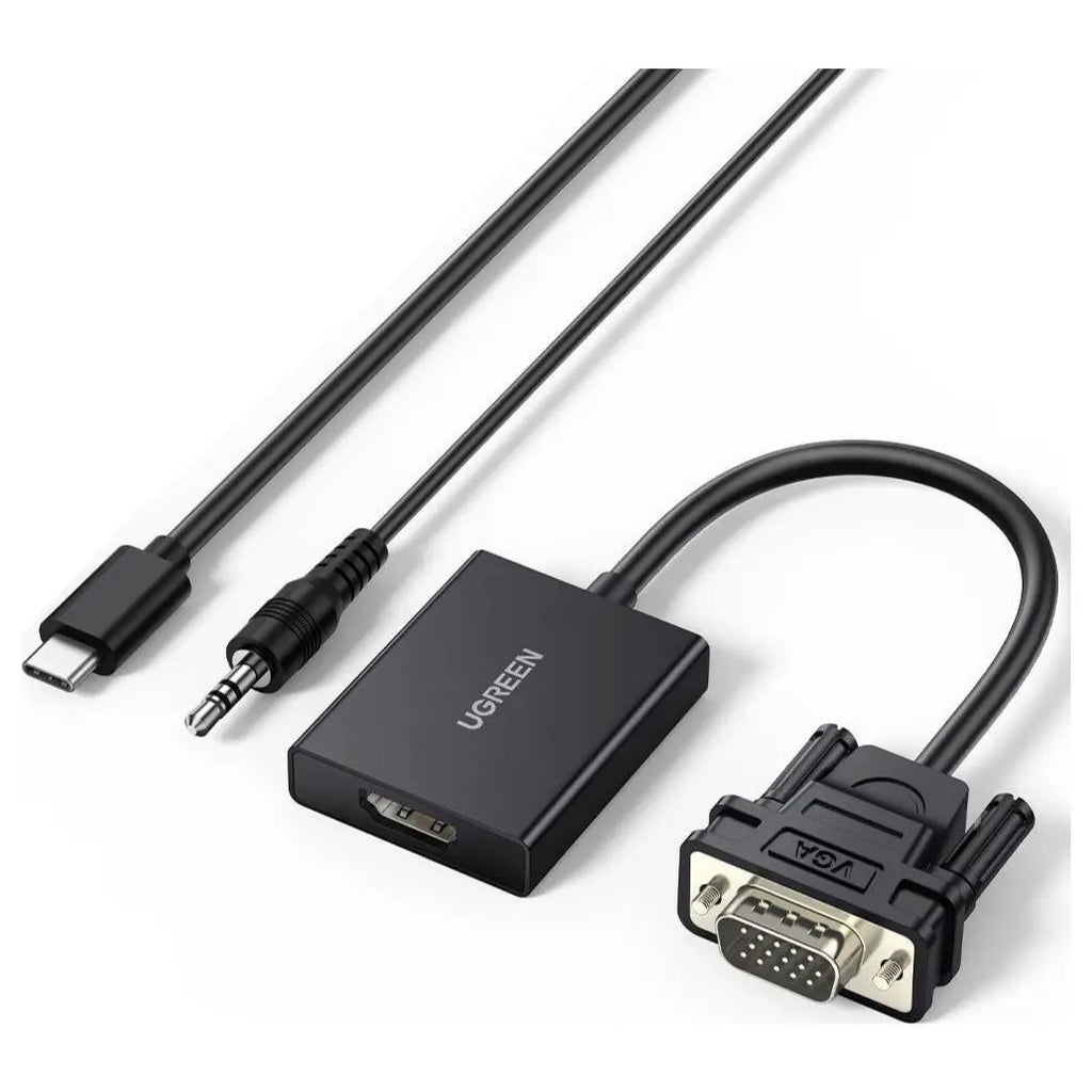 Ugreen VGA to HDMI Adapter With Audio VGA Male to HDMI Female Converter, Up To 1920x1080 FHD, Plug and Play Compatible, 50945