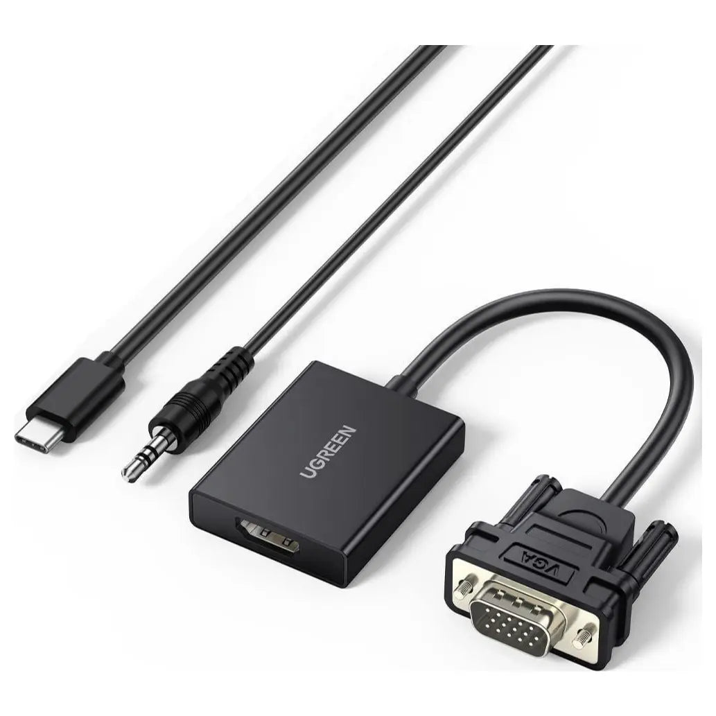 Ugreen VGA to HDMI Adapter With Audio VGA Male to HDMI Female Converter, Up To 1920x1080 FHD, Plug and Play Compatible, 50945